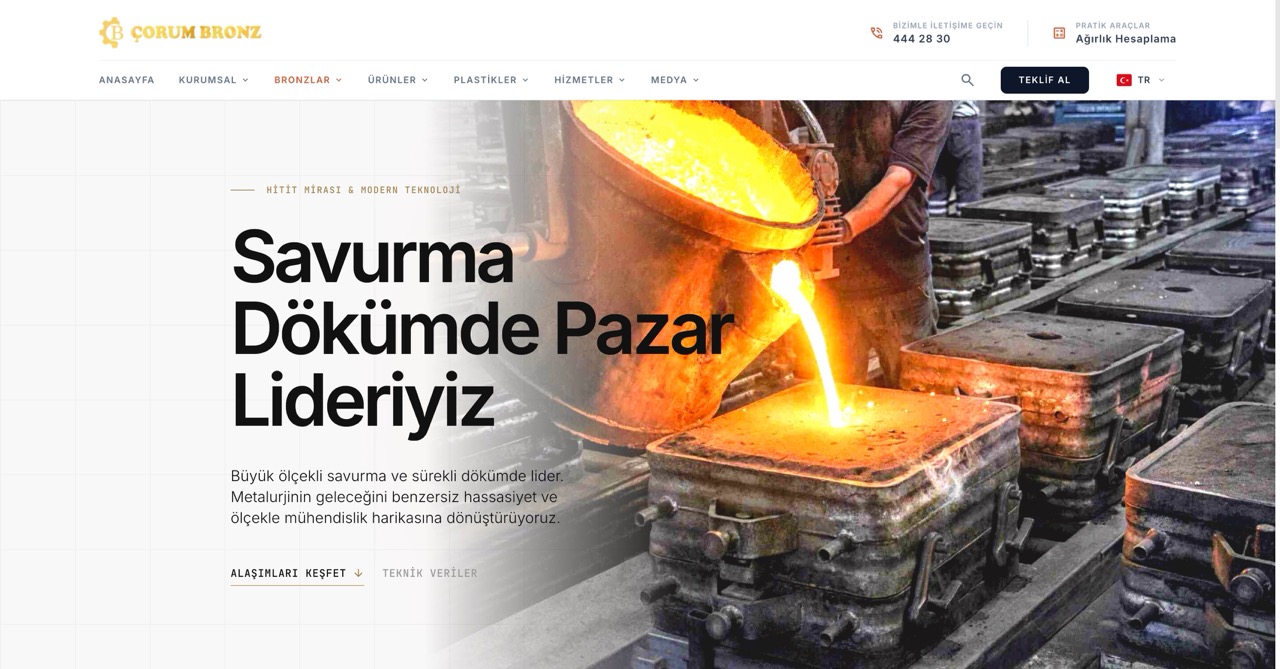 Çorum Bronz Web Sitesi Projesi